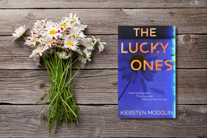 Daisy chamomile flowers on wooden garden table. Top view with copy space